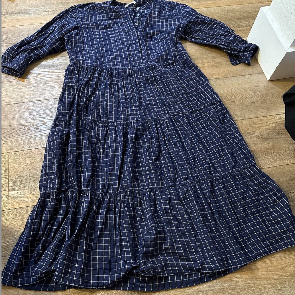 Jenni Kayne James Dress - Blue Plaid S/M - Sample
